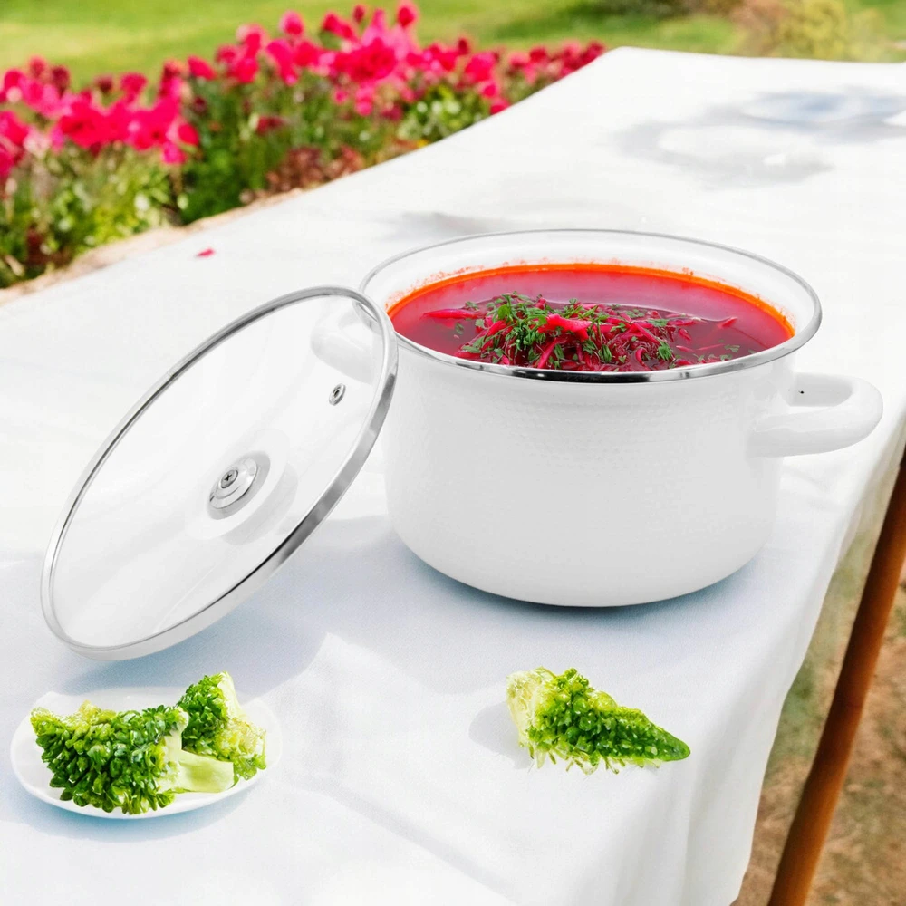 Meyerhoff ENAMEL puodas 1,5L tradicinis 14cm su DANČIU universalus 3D su rankenomis