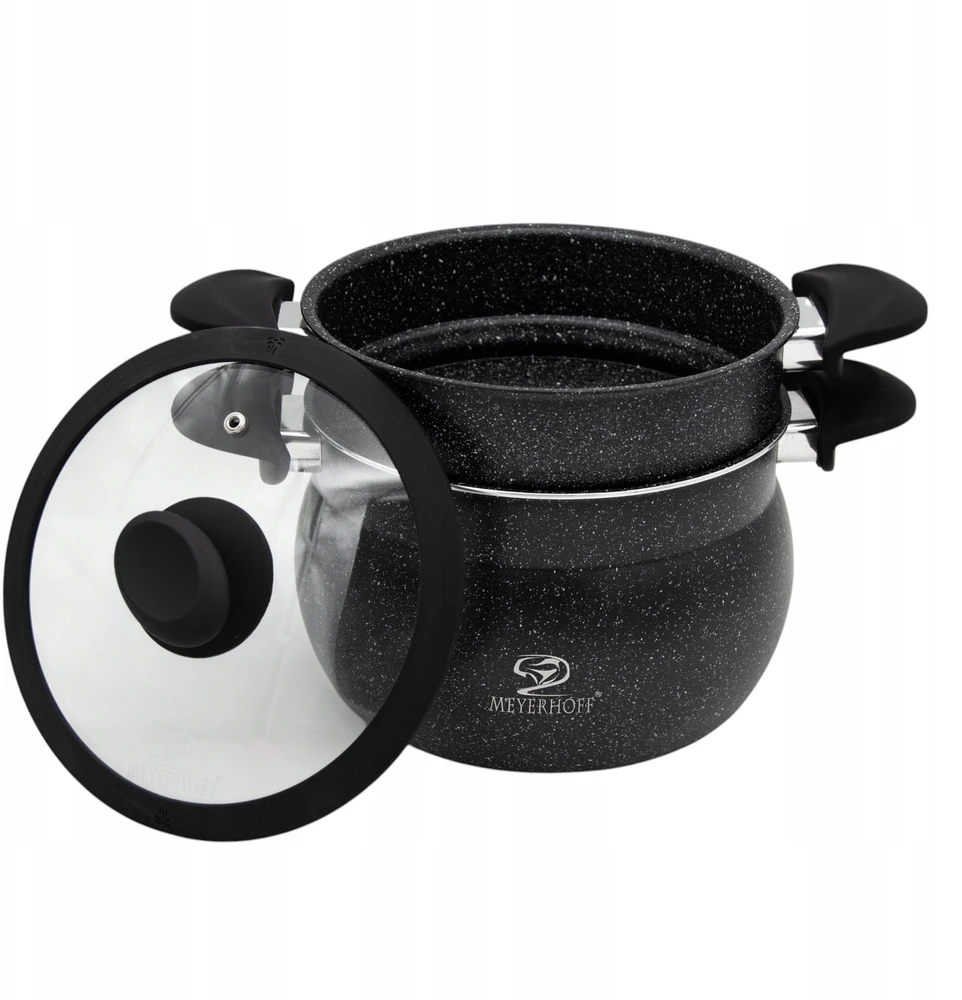 Meyerhoff Garinimo puodas STEAMER 24cm 3 dalys 9L Virtuvės marmuras