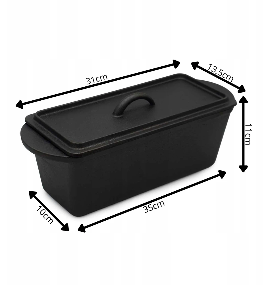 Meyerhoff Ketaus kepimo skarda 31 cm mėsai ir duonai kepti su dangteliu ir rankenomis, juoda