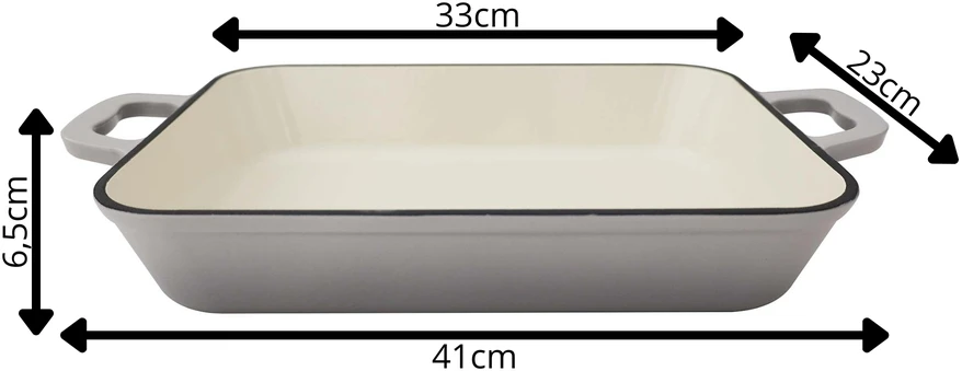 Meyerhoff Ketaus kepimo skarda 41x23cm Emaliuota su rankenomis Atspari karščiui