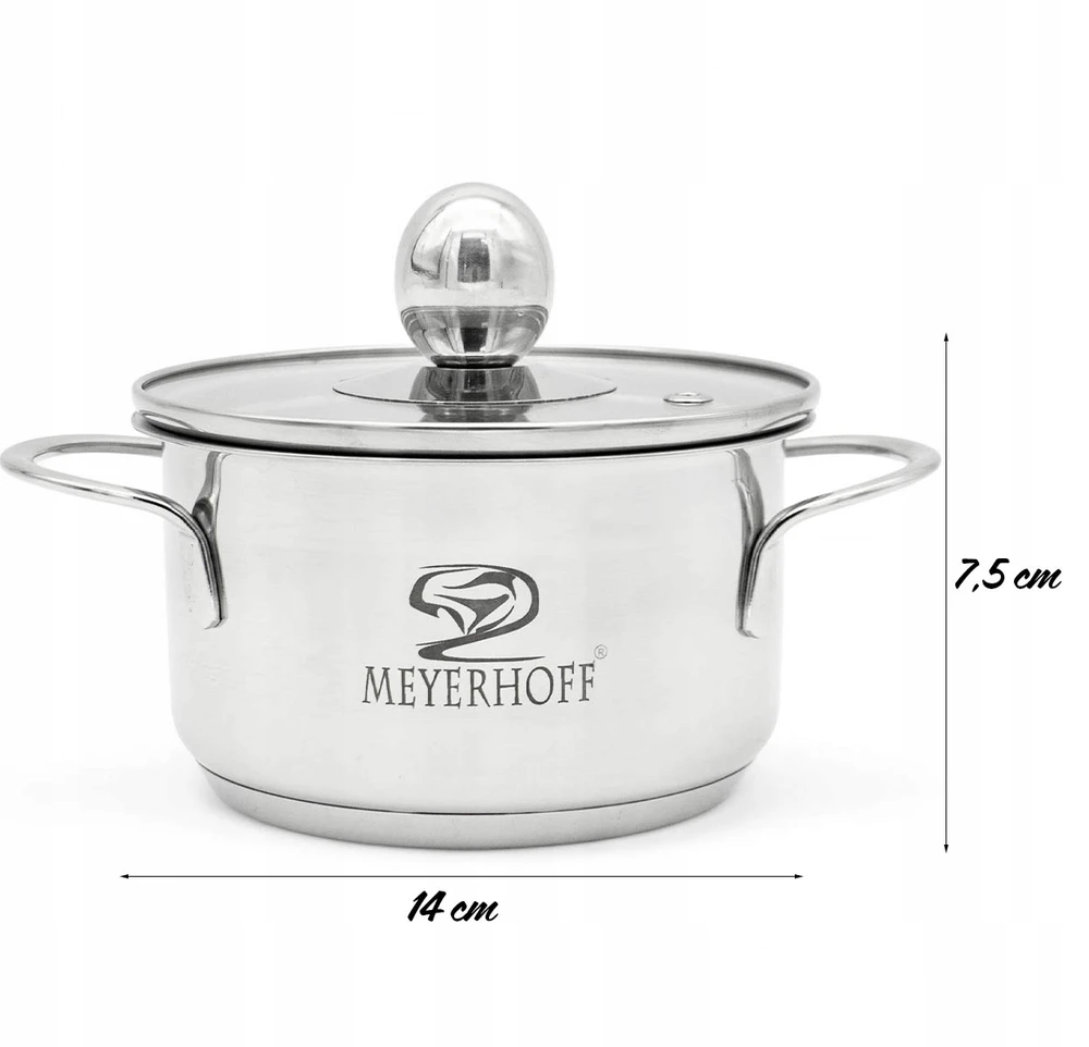 Meyerhoff Nerūdijančio plieno puodas 1.1l su dangčiu, 14cm, indukcijai