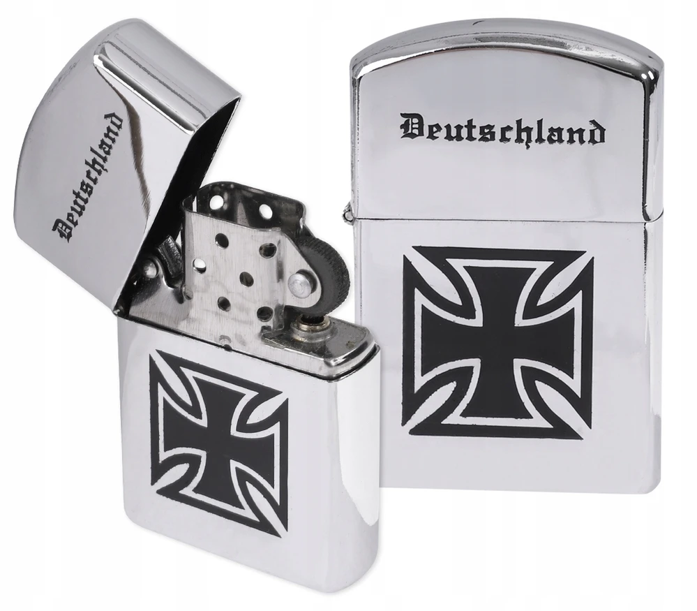 Vėjui atsparus žiebtuvėlis MFH Deutschland - poliruotas chromas, neužpildytas