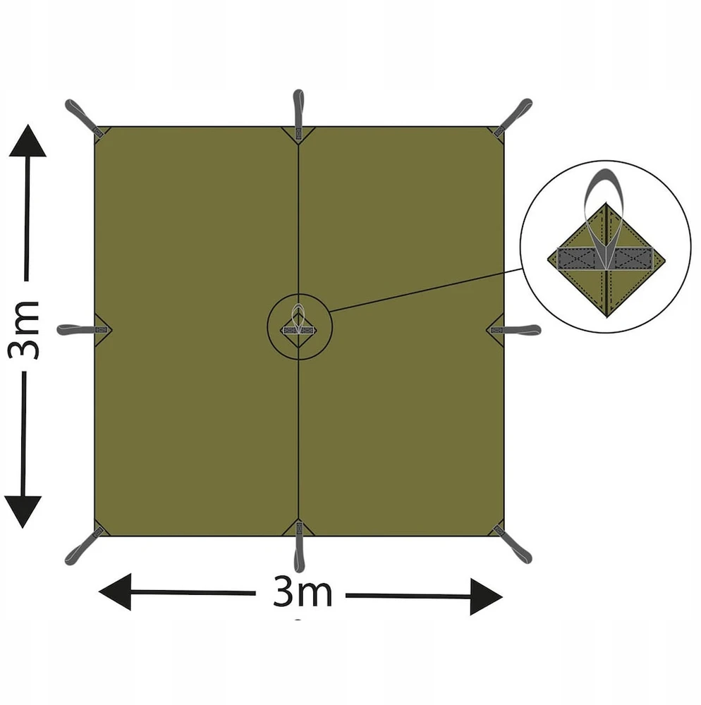 MFH Tarp Extreme tentas 3x3m atsparus vandeniui M05 marginimo