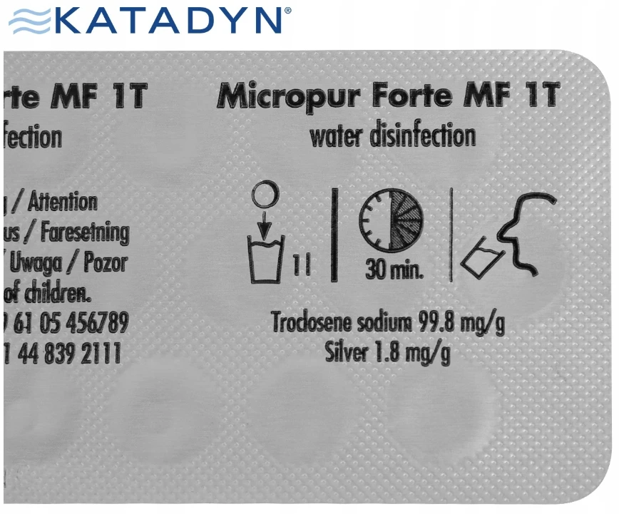 Micropur Forte 25 tablečių vandens dezinfekcijai, Katadyn