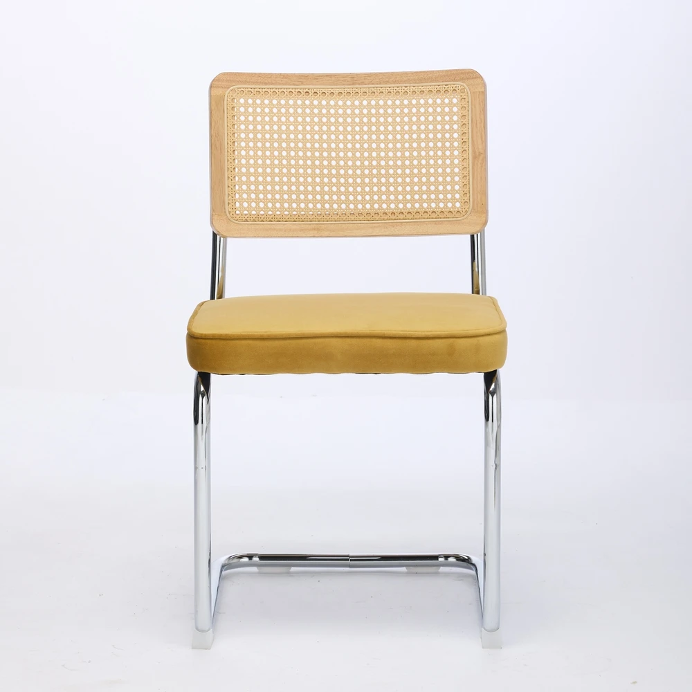 Mid Century Modern Veliūrinės valgomojo kėdės Gold 2 vnt DE1851GL