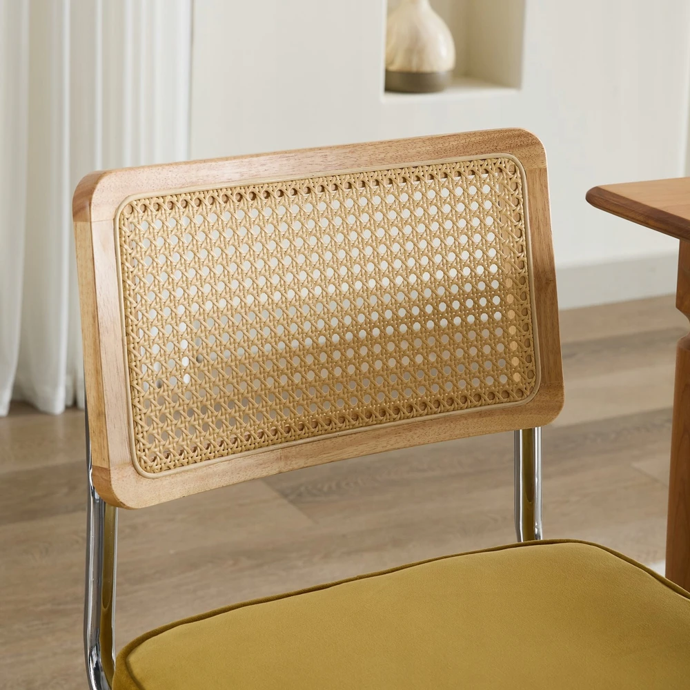 Mid Century Modern Veliūrinės valgomojo kėdės Gold 2 vnt DE1851GL