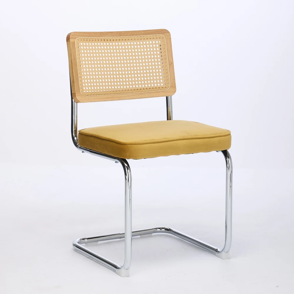 Mid Century Modern Veliūrinės valgomojo kėdės Gold 2 vnt DE1851GL
