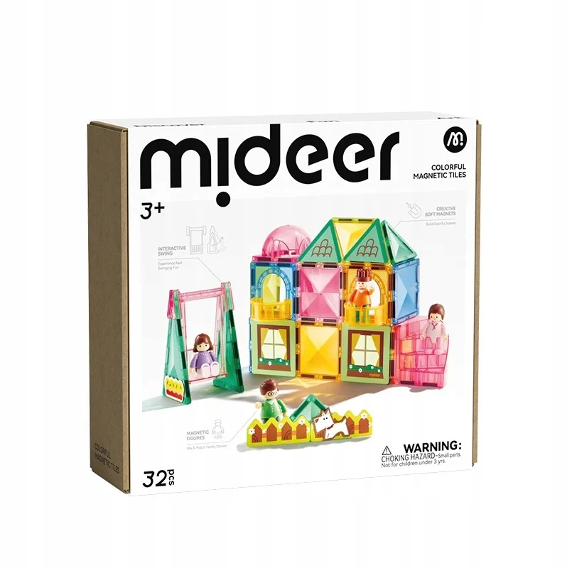 Mideer - Interaktyvus magnetinis konstruktorius - Šeima - 32 dalių