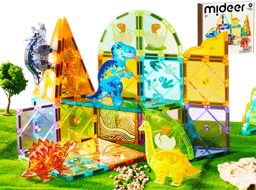Mideer - Magnetinis konstruktorius - Dinozaurai - 48 dalių