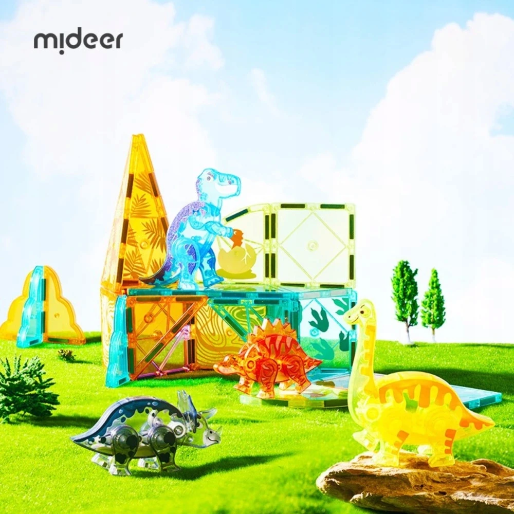 Mideer - Magnetinis konstruktorius - Dinozaurai - 48 dalių