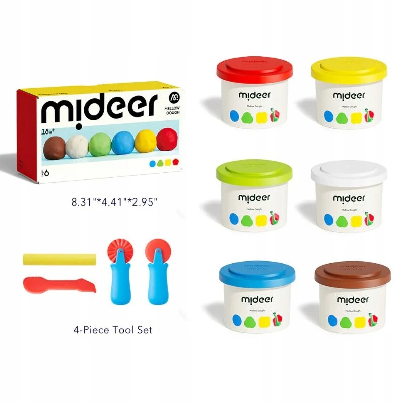 Mideer žaidimų tešla, natūralus plastilinas vaikams + priedai