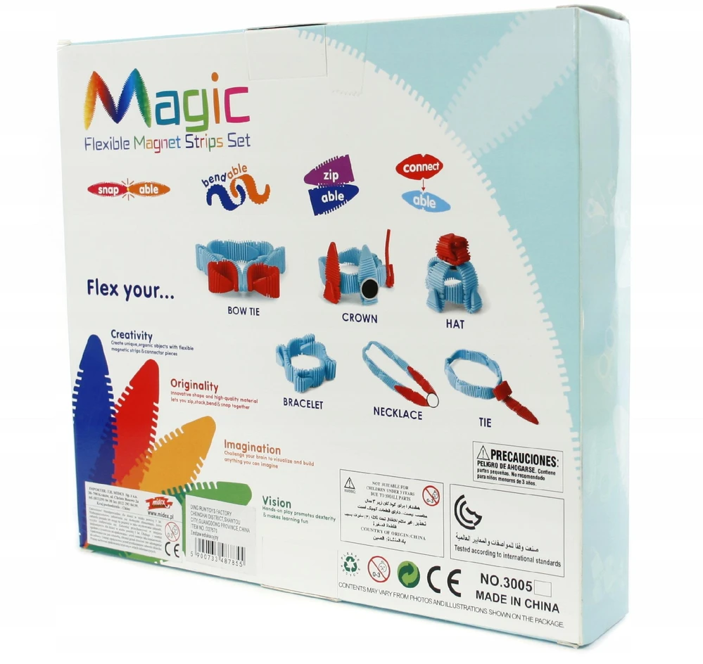 Midex 3D LANKSČIŲJŲ MAGNETINIŲ BLOKŲ RINKINYS 22 vnt.