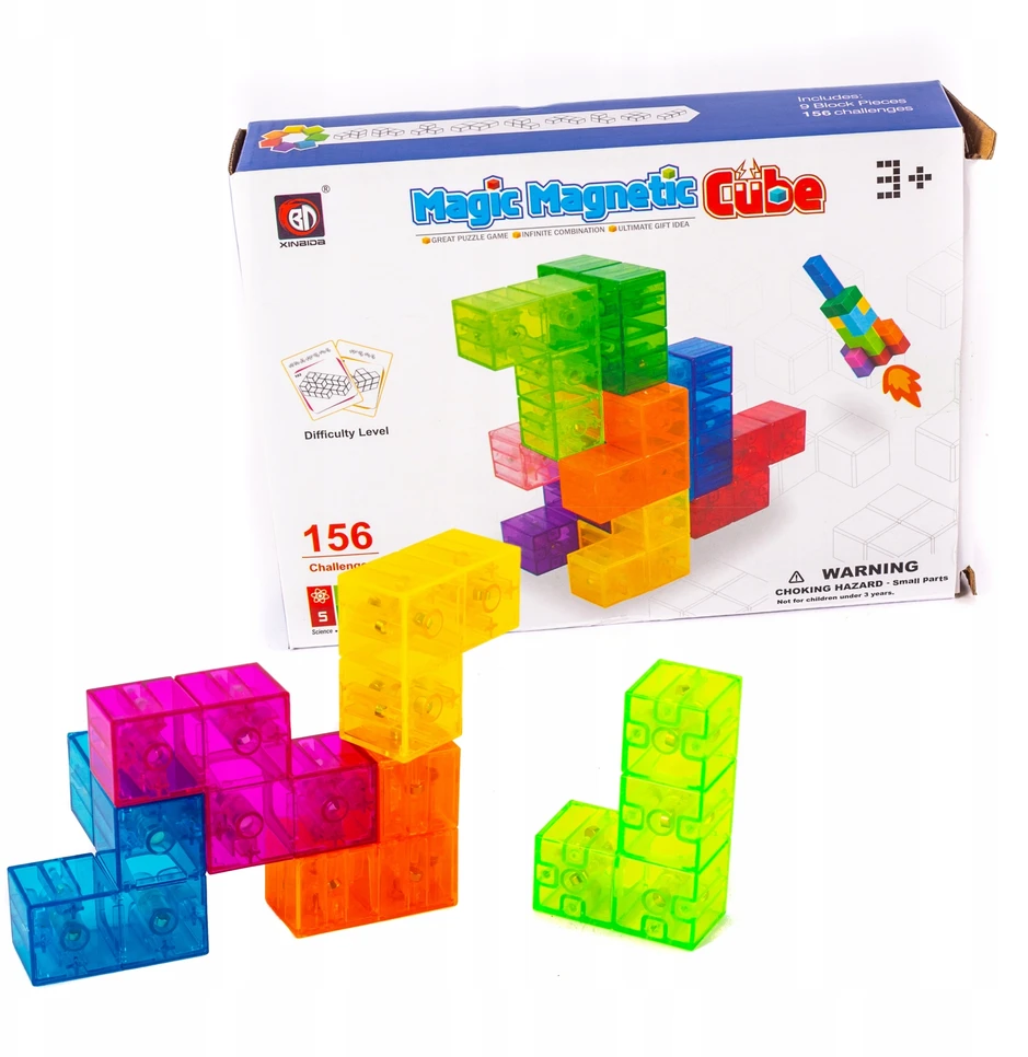 Midex 3D MAGNETINIAI BLOKAI, SPALVINGA ERDVINĖ DĖLĖ