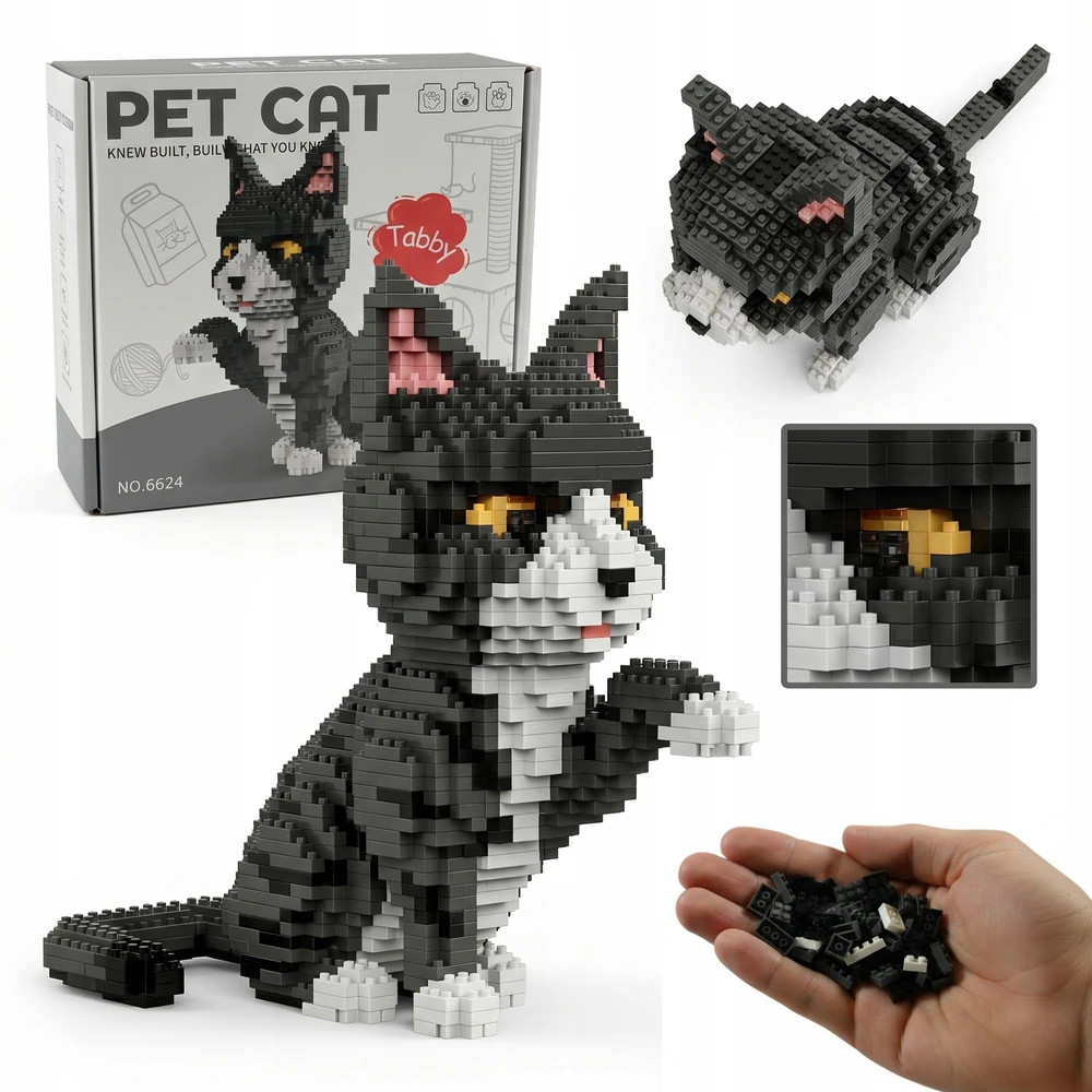 Midex CAT 3D KONSTRUKCINIAI BLOKAI KATĖS FIGŪLĖS SUAUGUSIEMS VAIKAMS 1250EL