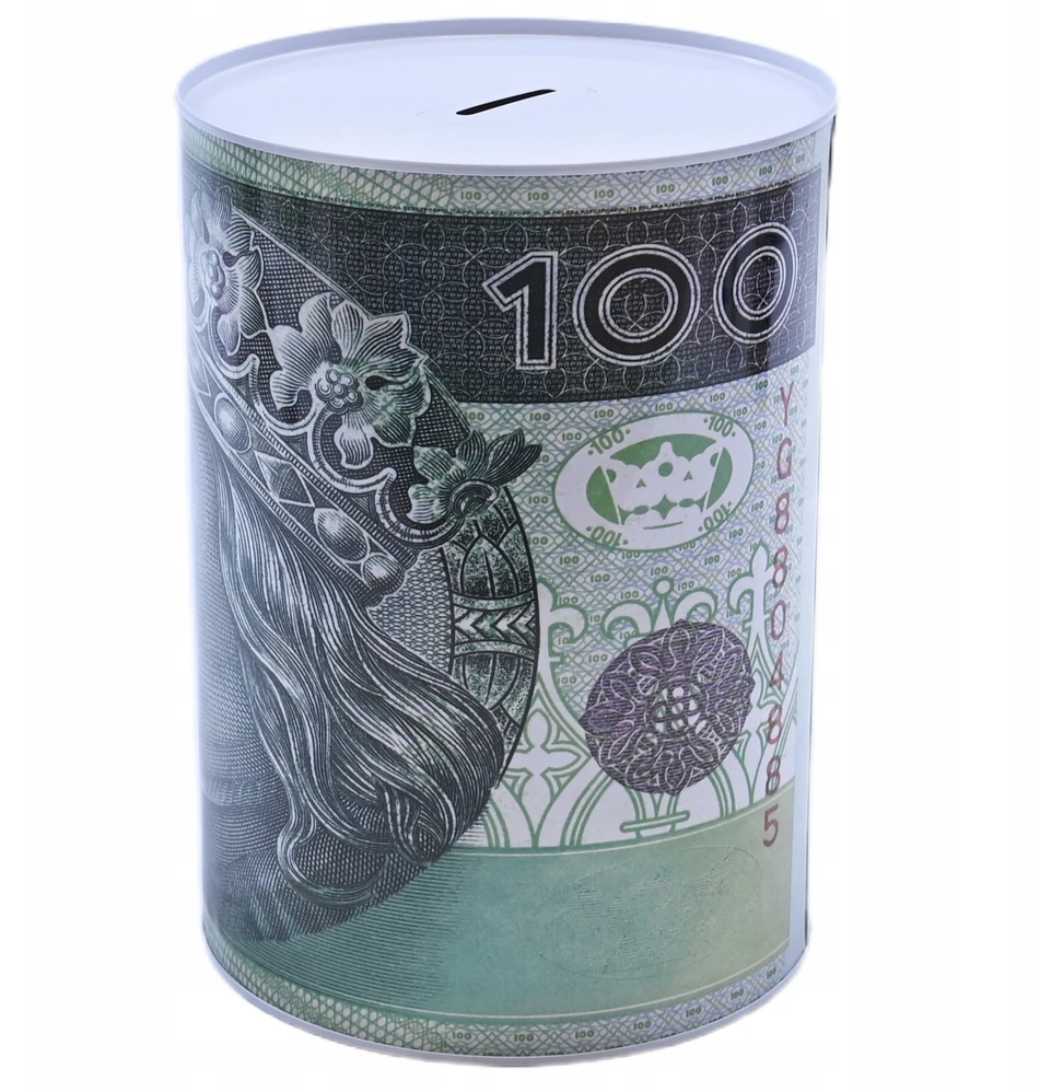 Midex Didelė SKARBONKA XXL PUSZKA METALOWA MONETY BANKNOTY ZŁOTÓWKI
