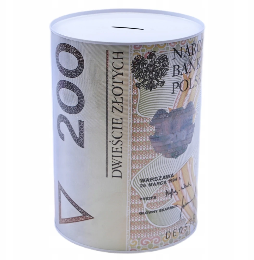 Midex Didelė SKARBONKA XXL PUSZKA METALOWA MONETY BANKNOTY ZŁOTÓWKI