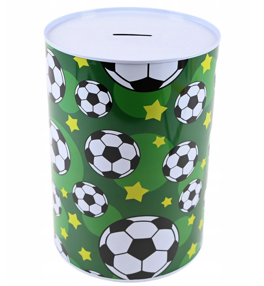 Midex DIDELIS PIGGY BANKĖLIS BERNIUKUI, FUTBOLO METALINIS SIDĖLIS, ĮVAIRIŲ SPALVŲ