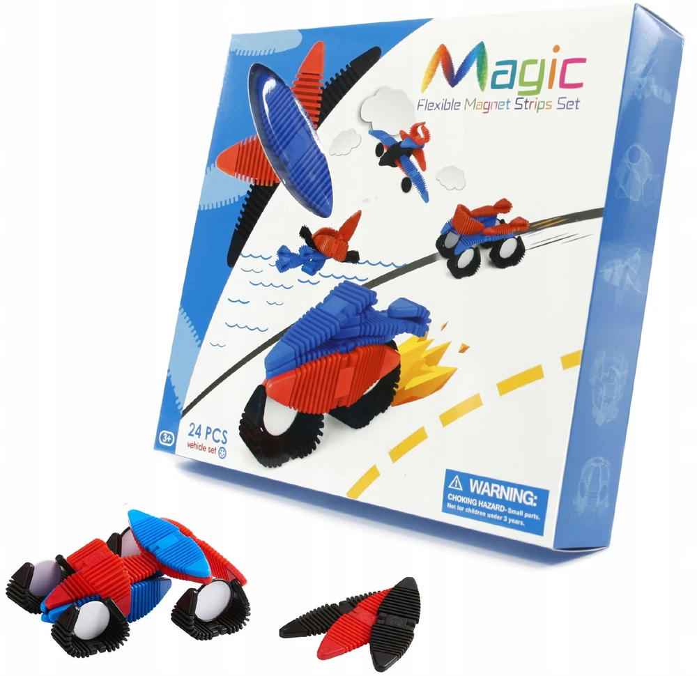 Midex LANKSČIŲ MAGNETINIŲ 3D BLOKŲ RINKINYS 24 vnt.