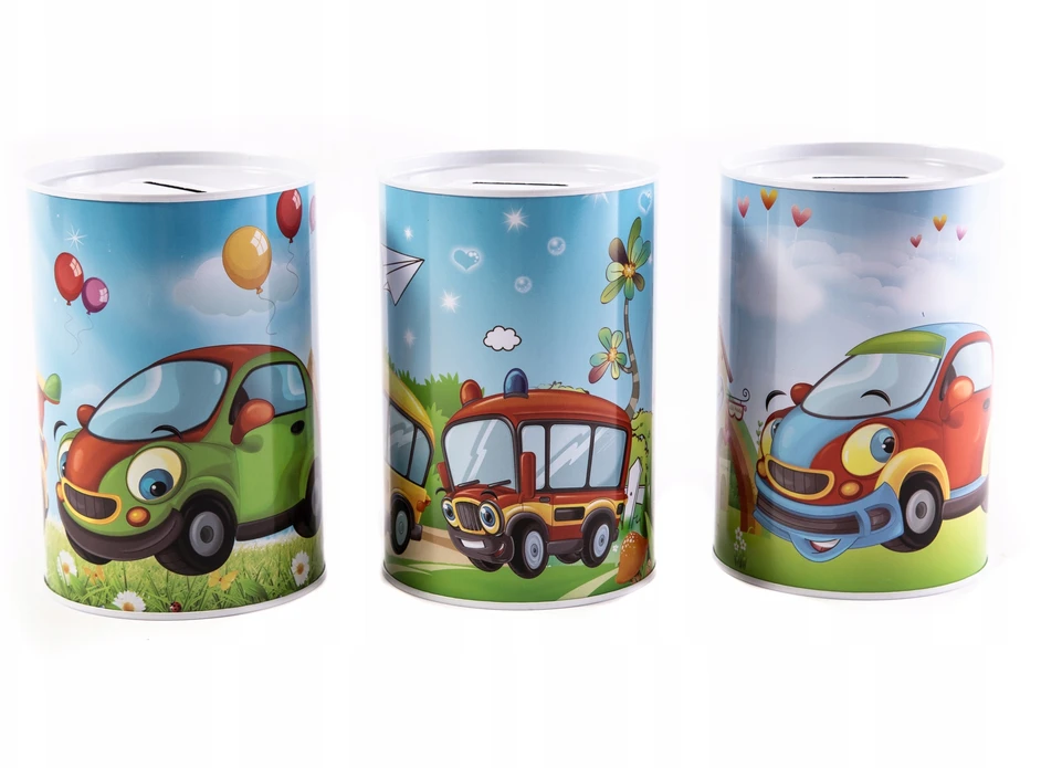Midex METAL PIGGY BANK GALIMA ĮVAIRIŲ SPALVŲ AUTOMOBILIAI
