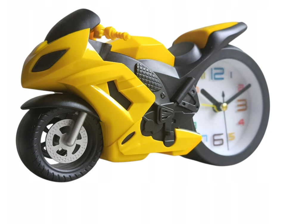 Midex MOTORINIO MOTOCIKLO GELTONAS IR Juodas 19 x 11 CM Smulkintuvo Smulkintuvo LAIKRODŽIO SIGNALAS