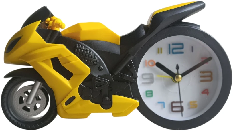 Midex MOTORINIO MOTOCIKLO GELTONAS IR Juodas 19 x 11 CM Smulkintuvo Smulkintuvo LAIKRODŽIO SIGNALAS