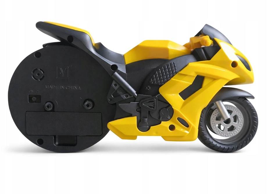 Midex MOTORINIO MOTOCIKLO GELTONAS IR Juodas 19 x 11 CM Smulkintuvo Smulkintuvo LAIKRODŽIO SIGNALAS