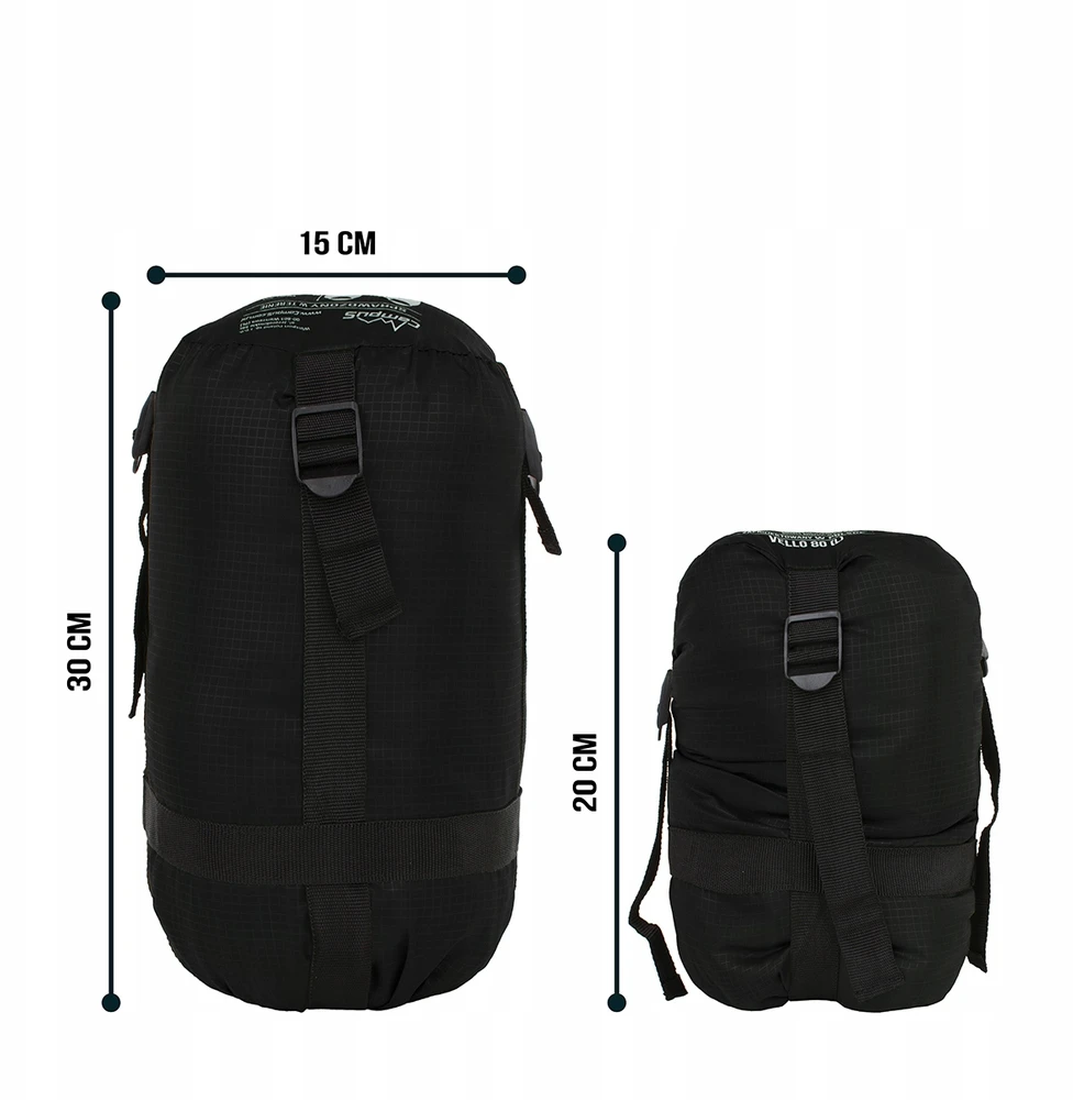 Miegmaišis Campus Vello 80 R, 220 x 80 x 50, juodas