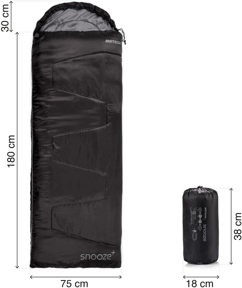 Miegmaišis Meteor Snooze+, Juodas/Pilkas
