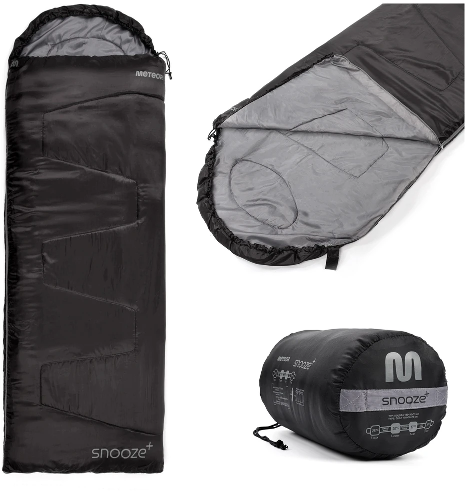 Miegmaišis Meteor Snooze+, Juodas/Pilkas