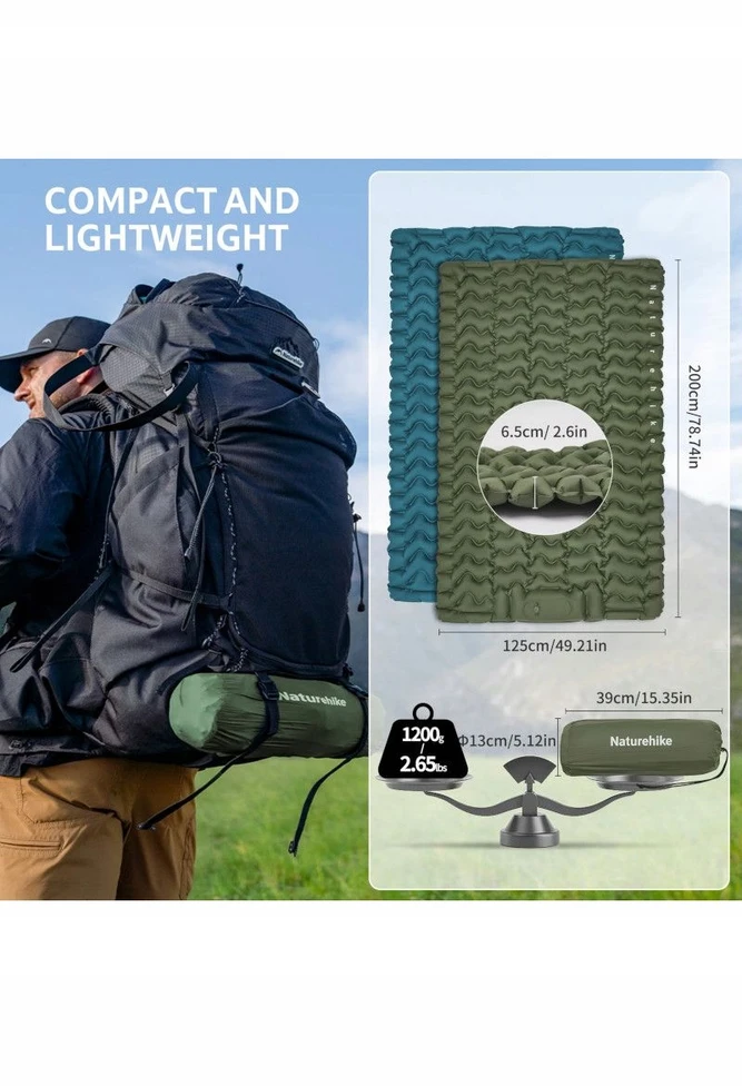 NAH čiužinys NATUREHIKE pagalvė dvigulė cnk2550ws020