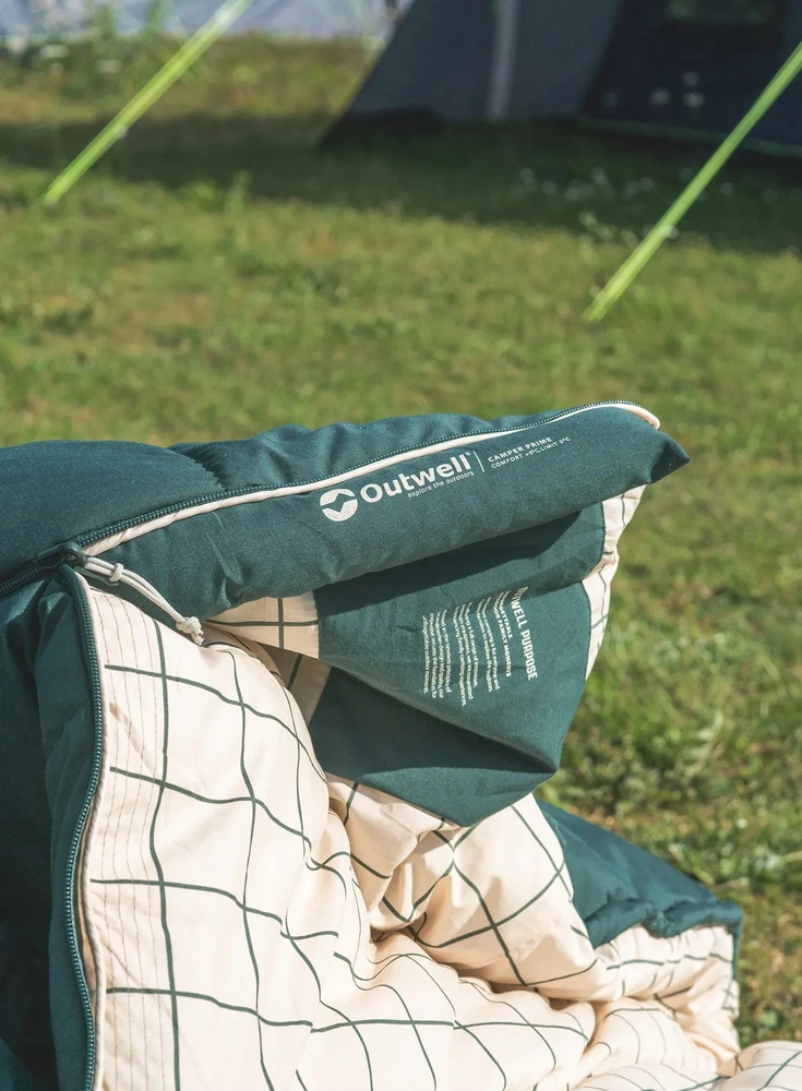 „Outwell Camper Prime“ | Miegmaišis | 235 x 90 cm | Dvipusis L formos atviras galas su automatiniu užraktu