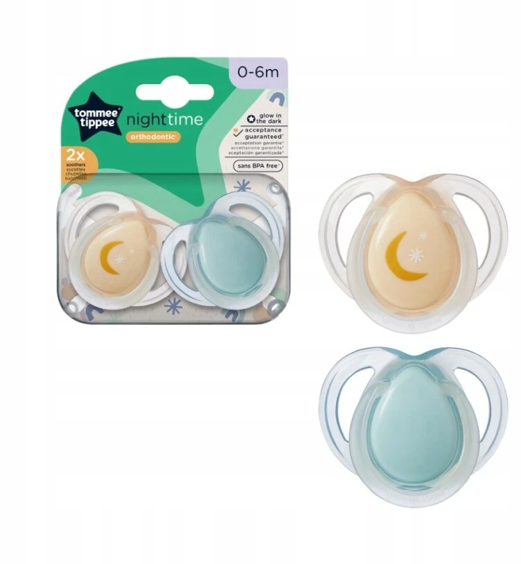 TOMMEE TIPPEE TTP43338095 čiulptukai NIGHT TIME 0-6m mix 2pack