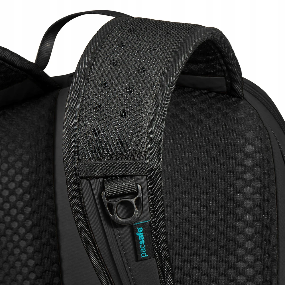 Miesto kuprinė Pacsafe ECO 18L su RFID apsauga nuo vagysčių, juoda spalva