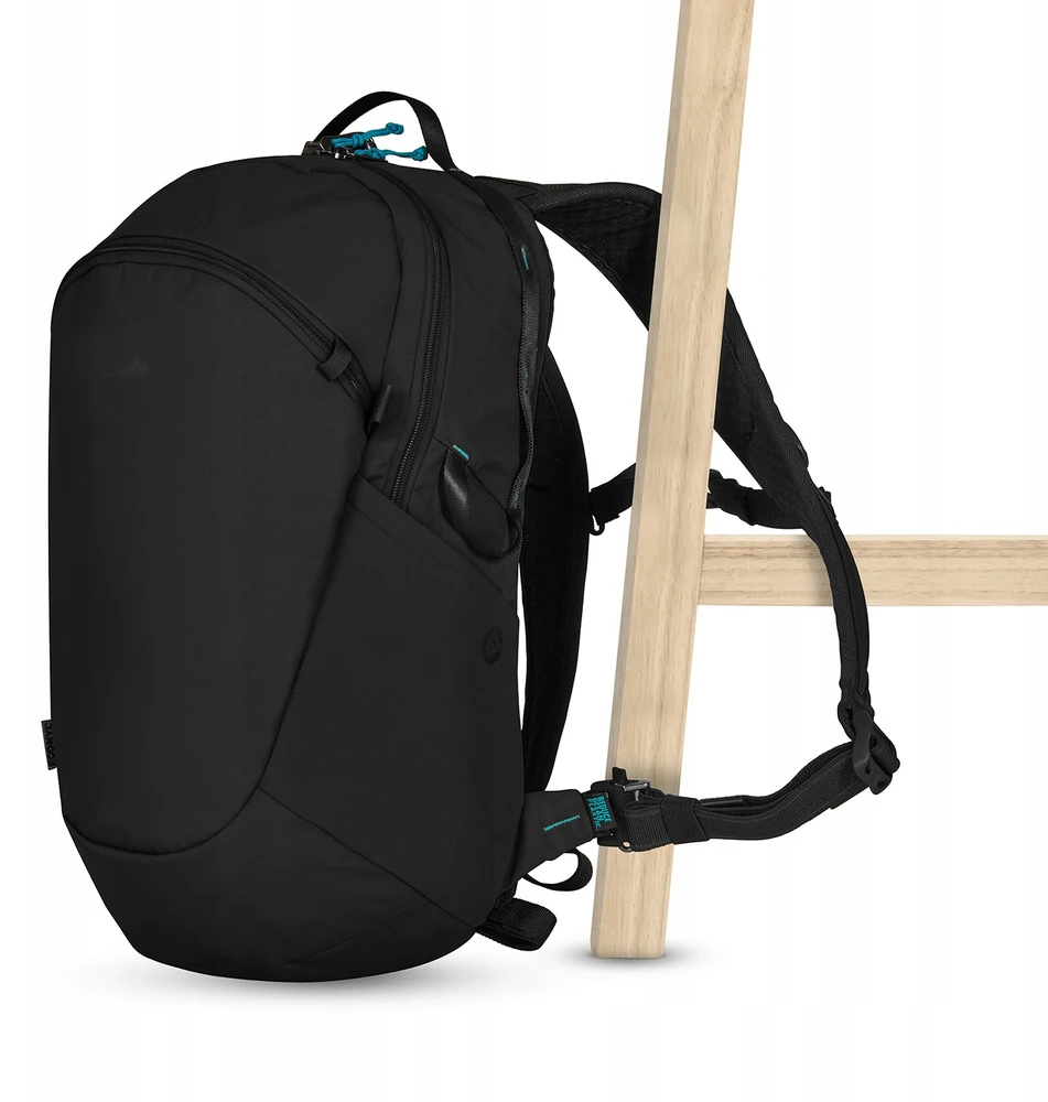 Miesto kuprinė Pacsafe ECO 18L su RFID apsauga nuo vagysčių, juoda spalva