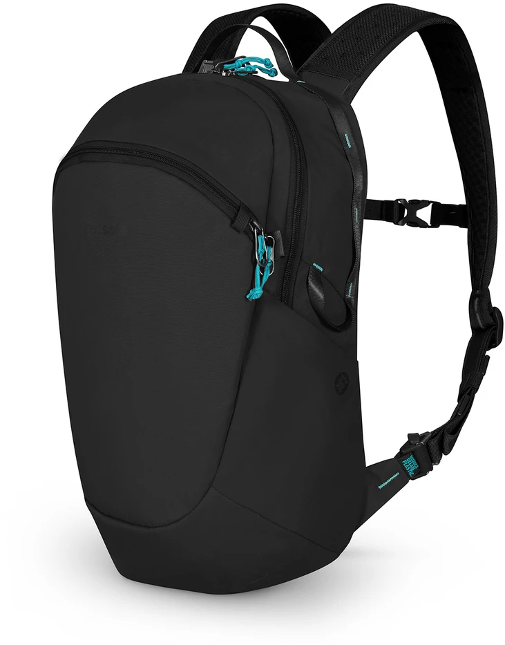 Miesto kuprinė Pacsafe ECO 18L su RFID apsauga nuo vagysčių, juoda spalva