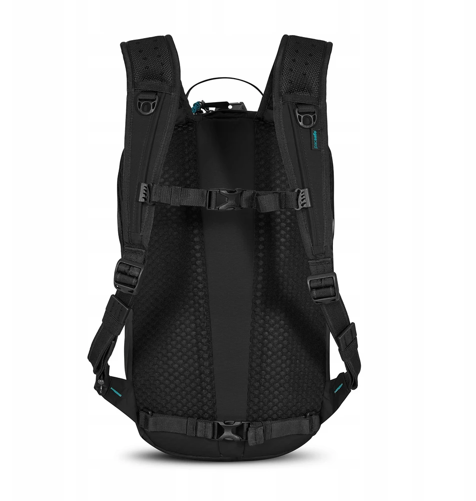 Miesto kuprinė Pacsafe ECO 18L su RFID apsauga nuo vagysčių, juoda spalva