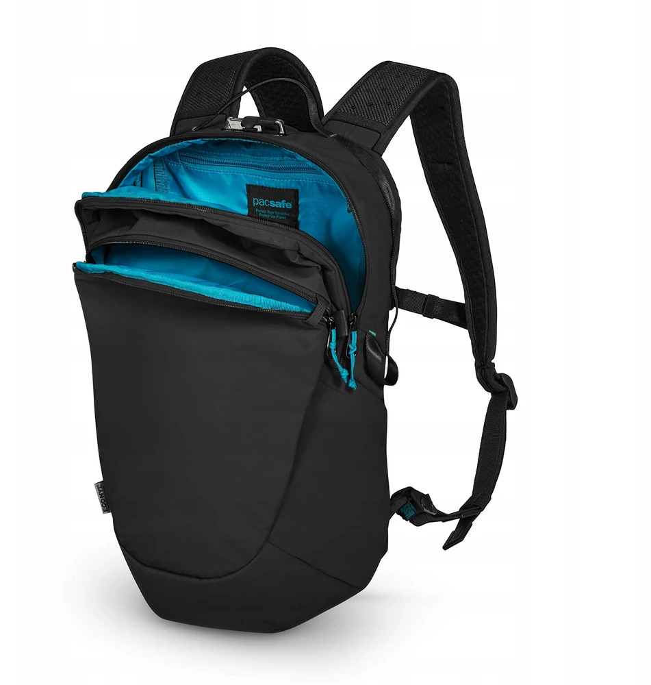 Miesto kuprinė Pacsafe ECO 18L su RFID apsauga nuo vagysčių, juoda spalva