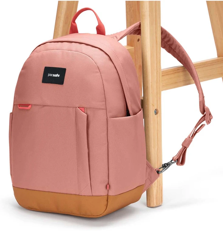 Miesto kuprinė Pacsafe Go 15 l su RFID apsauga nuo vagystės - rožinė