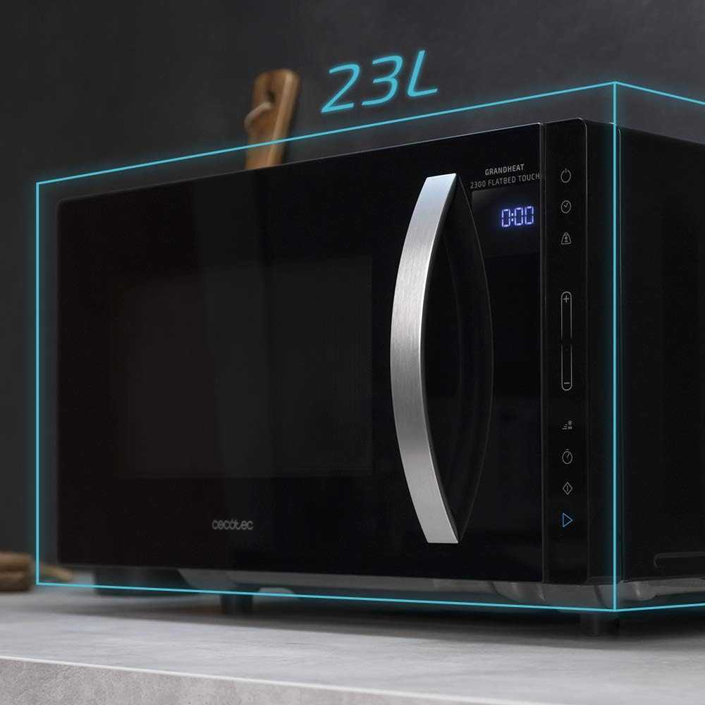 Mikrobangų krosnelė Cecotec Microwave Oven | GrandHeat 2300 Flatbed Touch Juodas | Free standing | 800 W | 23 L | Juodas