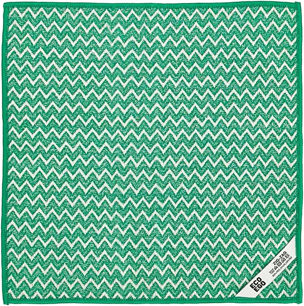 Sauber Mikropluošto šluostė Zig-Zag Eco Ego 20x20x25cm žalia/balta