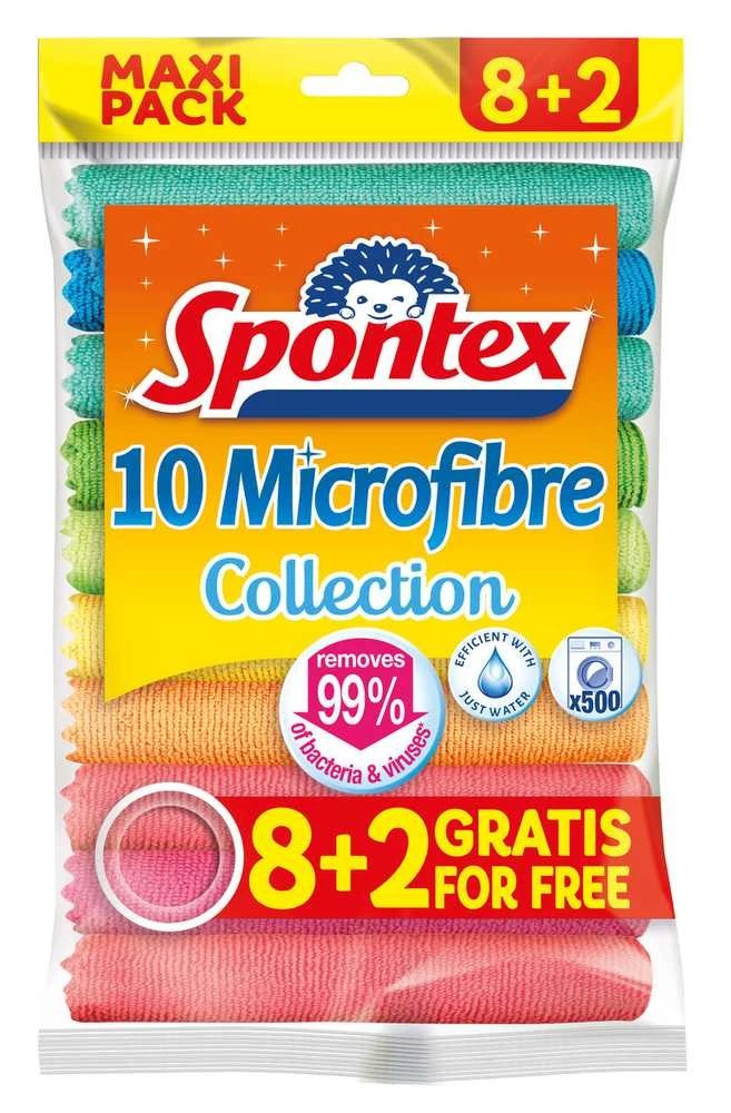 Mikropluošto šluostės SPONTEX, 8+2 vnt.
