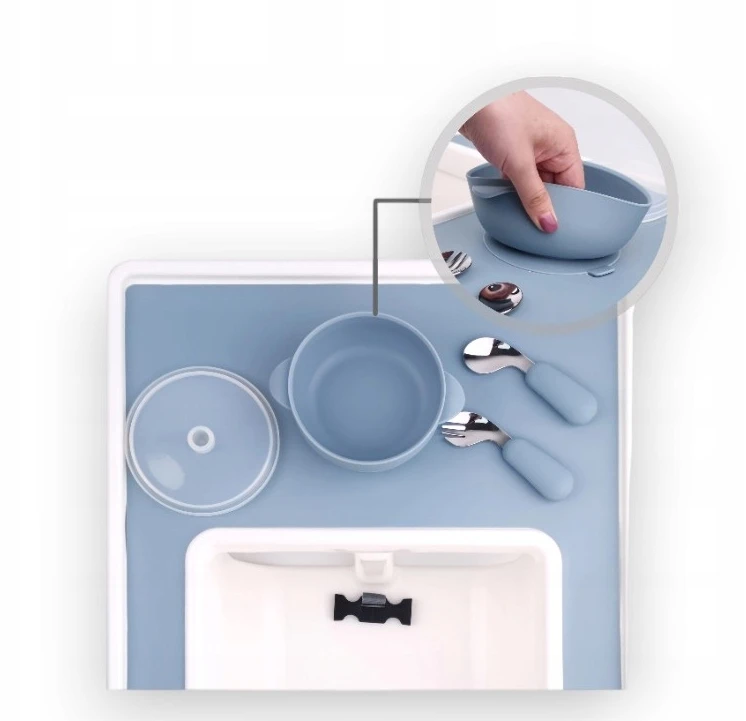 Milababy IKEA Antilop BLW BPA Free Dusty Mėlyna silikoninis kilimėlis kėdei