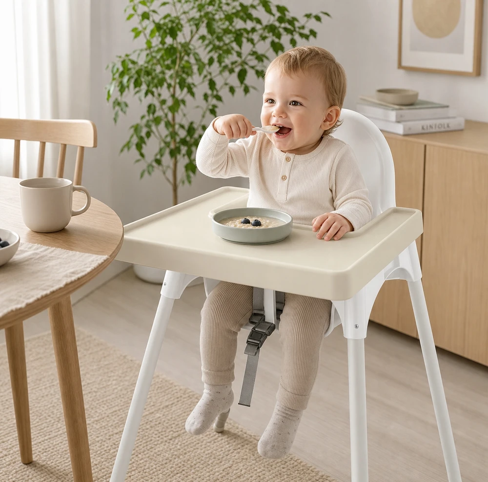 Milababy Pilnas silikoninis kilimėlis, atitinkantis „Ikea Antilop Sand rusvai gelsvas“ kėdę