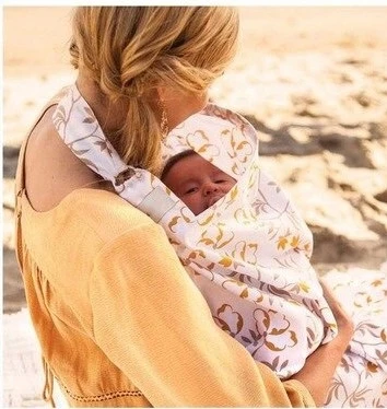 Milababy Sutvirtintas maitinimo šalikas, užvalkalas su langeliu, bambukinis užvalkalas + dėklas