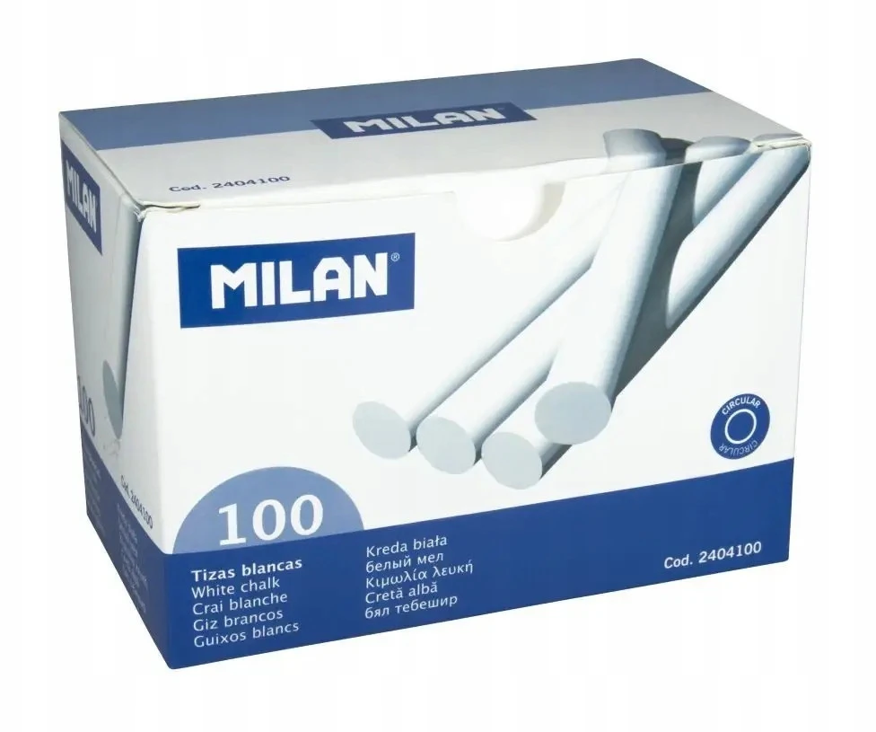 Kreida Milan, apvali, 10vnt, baltos spalvos