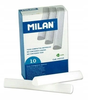 Kreida Milan, apvali, 10vnt, baltos spalvos