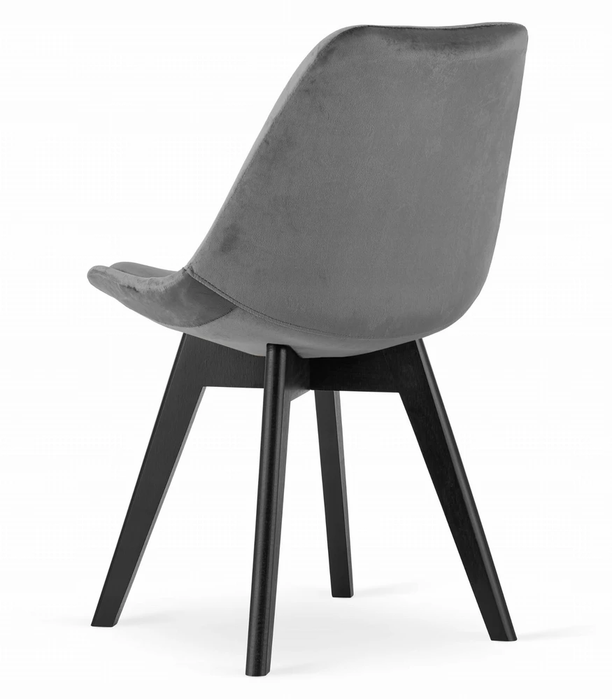 MILEO PREMIUM DARK Pilkas VELVET Skandinaviška valgomojo kėdė