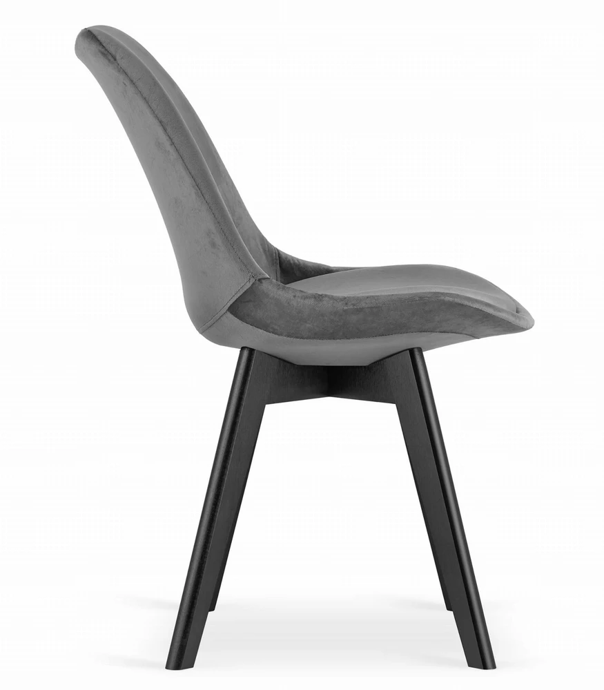 MILEO PREMIUM DARK Pilkas VELVET Skandinaviška valgomojo kėdė