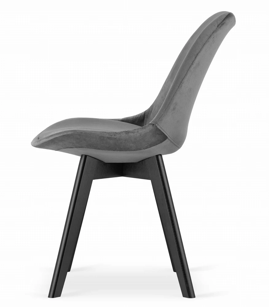 MILEO PREMIUM DARK Pilkas VELVET Skandinaviška valgomojo kėdė