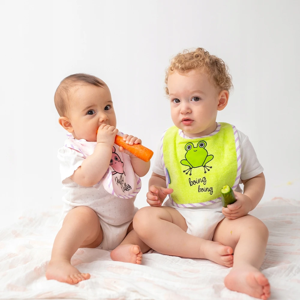 Milk&Moo medžiaginis seilinukas Rožinės ir žalios spalvos atspalviai 2 vnt.